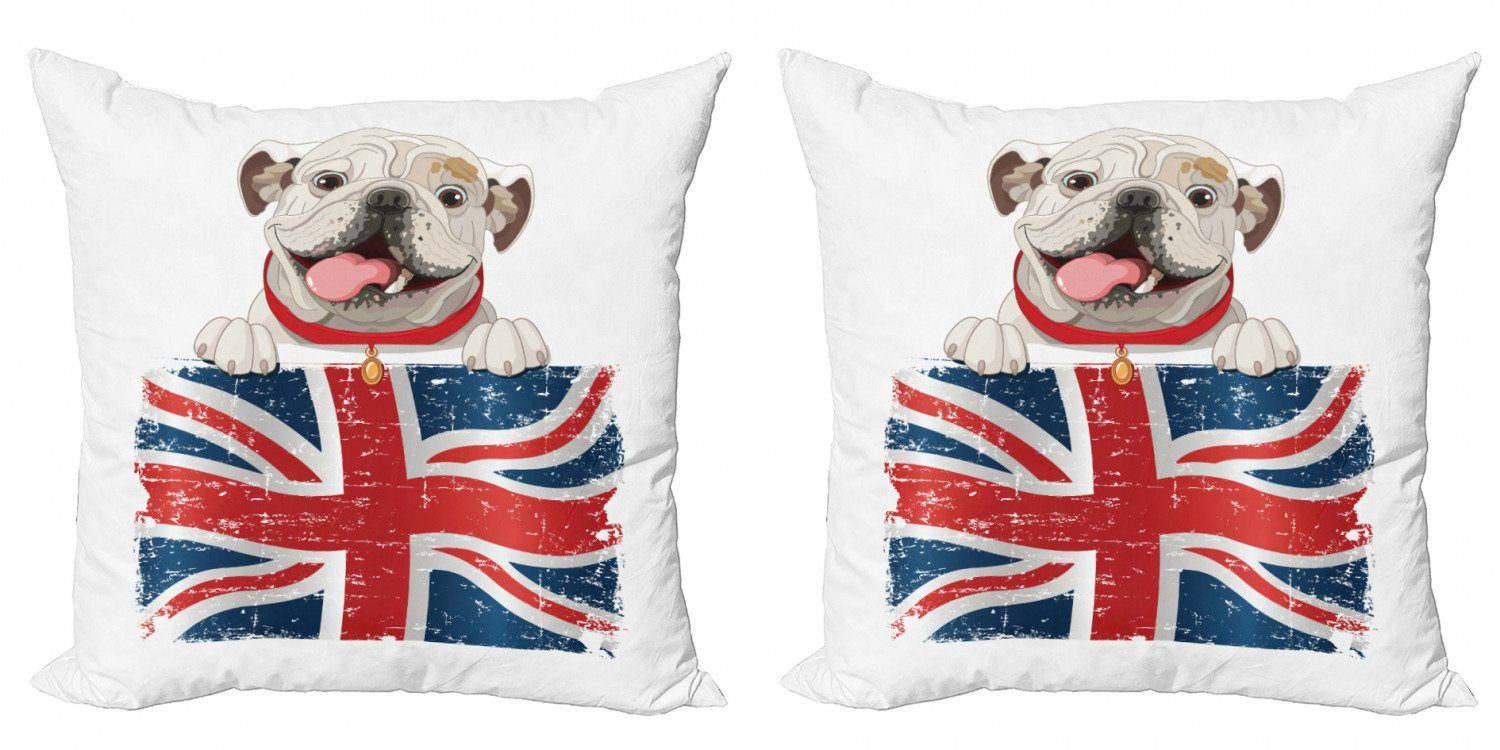 Kissenbezüge Modern Accent Doppelseitiger Digitaldruck, Abakuhaus (2 Stück), Englische Bulldogge Britisch Dog