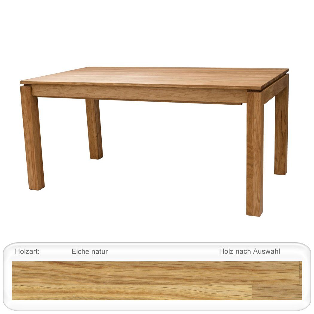 Tischgruppe, 1 Kantu + Sessel massiv Spar-Set, 160(280)x90 expendio Eiche natur Essgruppe 3XL, Thado (komplette Tisch 5-tlg), cm silbergrau