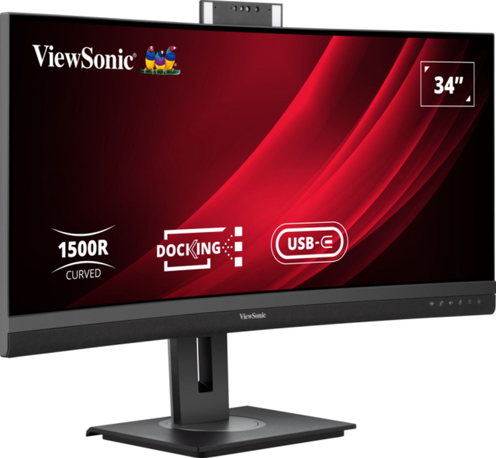 Viewsonic VG3457CV - LED - gebogen - 86.4 cm (34) TFT-Monitor (3440 x 1440 px, UltraWide Quad HD, 5 ms Reaktionszeit, 100 Hz, VA, Eingebautes Mikrofon, Curved, Kamera, Lautsprecher, Höhenverstellbar)