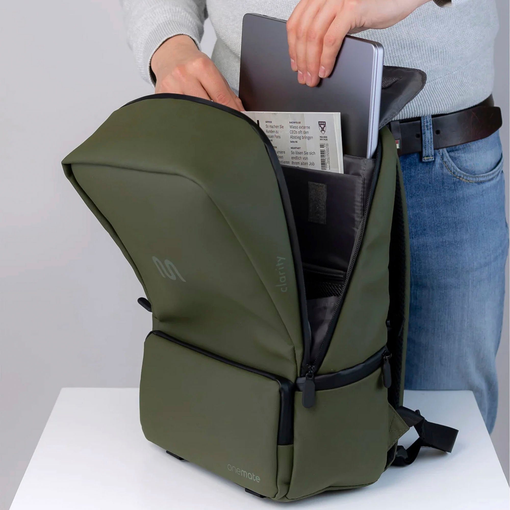 recycelten onemate Clarity, Daypack mit grün, PET-Flaschen Laptopfach; aus