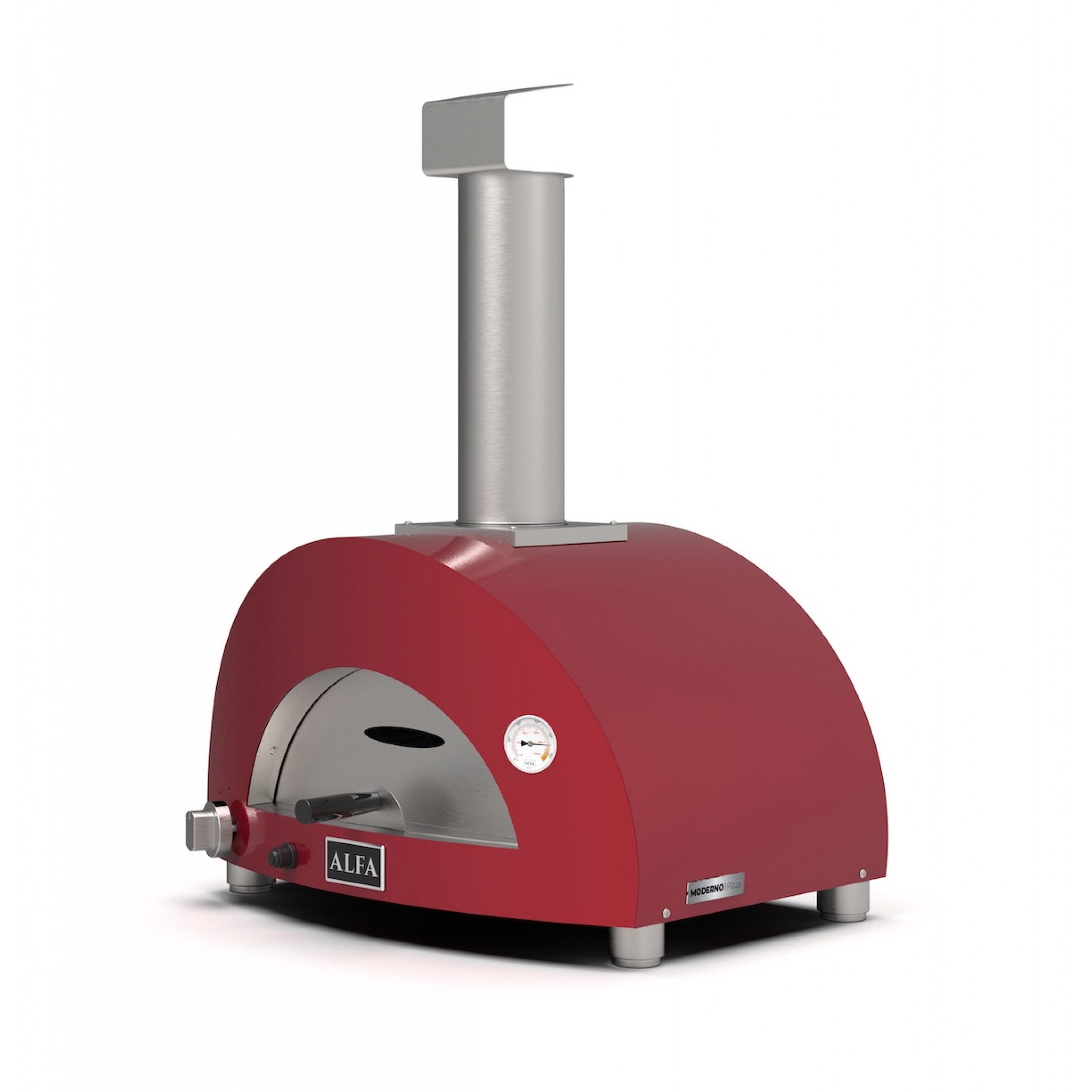 Alfa Forni Pizzaofen Alfa Forni Gas Pizzaofen MODERNO 1 Pizza Antik Rot FXMD-1P-GROA-DE
