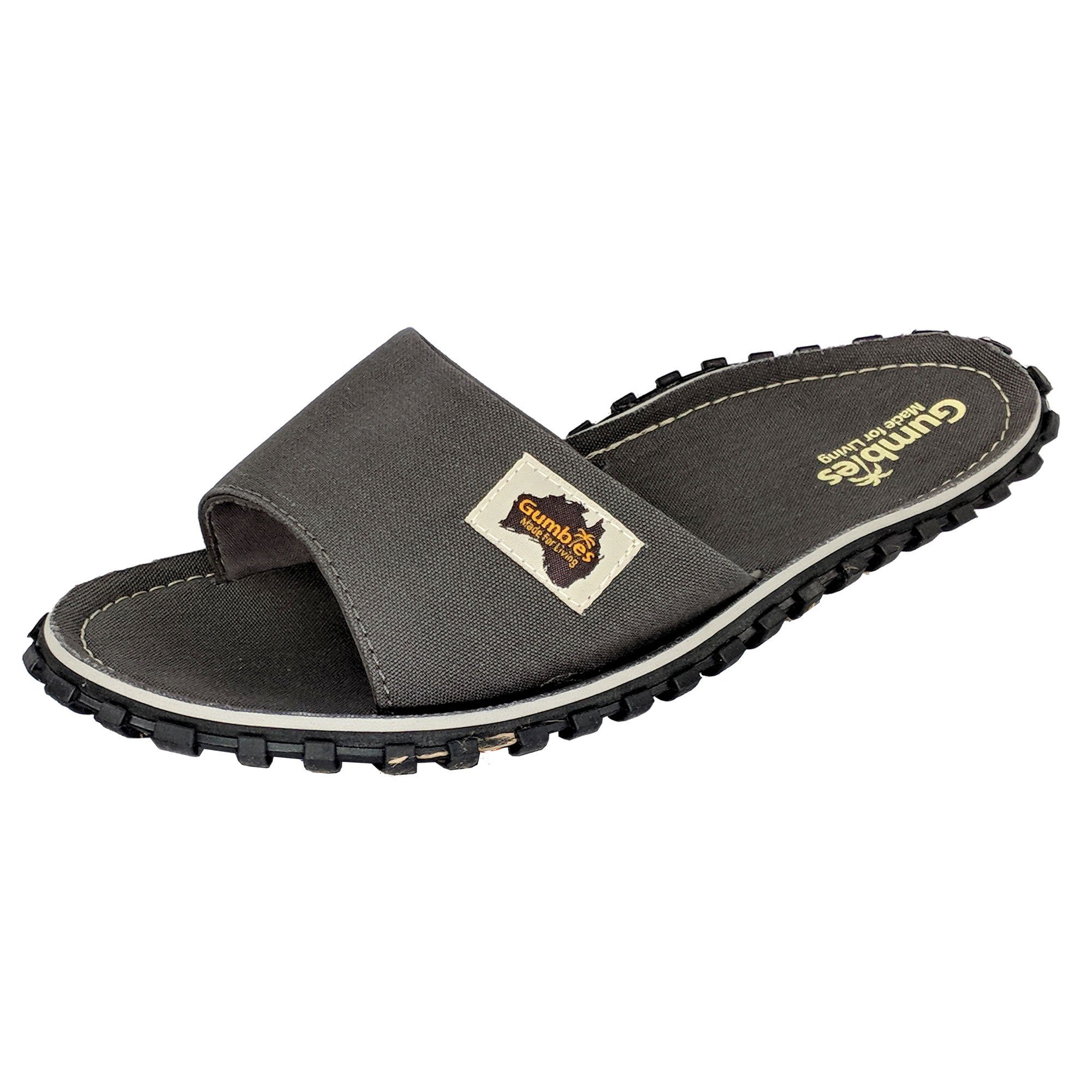 Gumbies Slides in Grey Pantolette Hergestellt aus recycelten Materialien