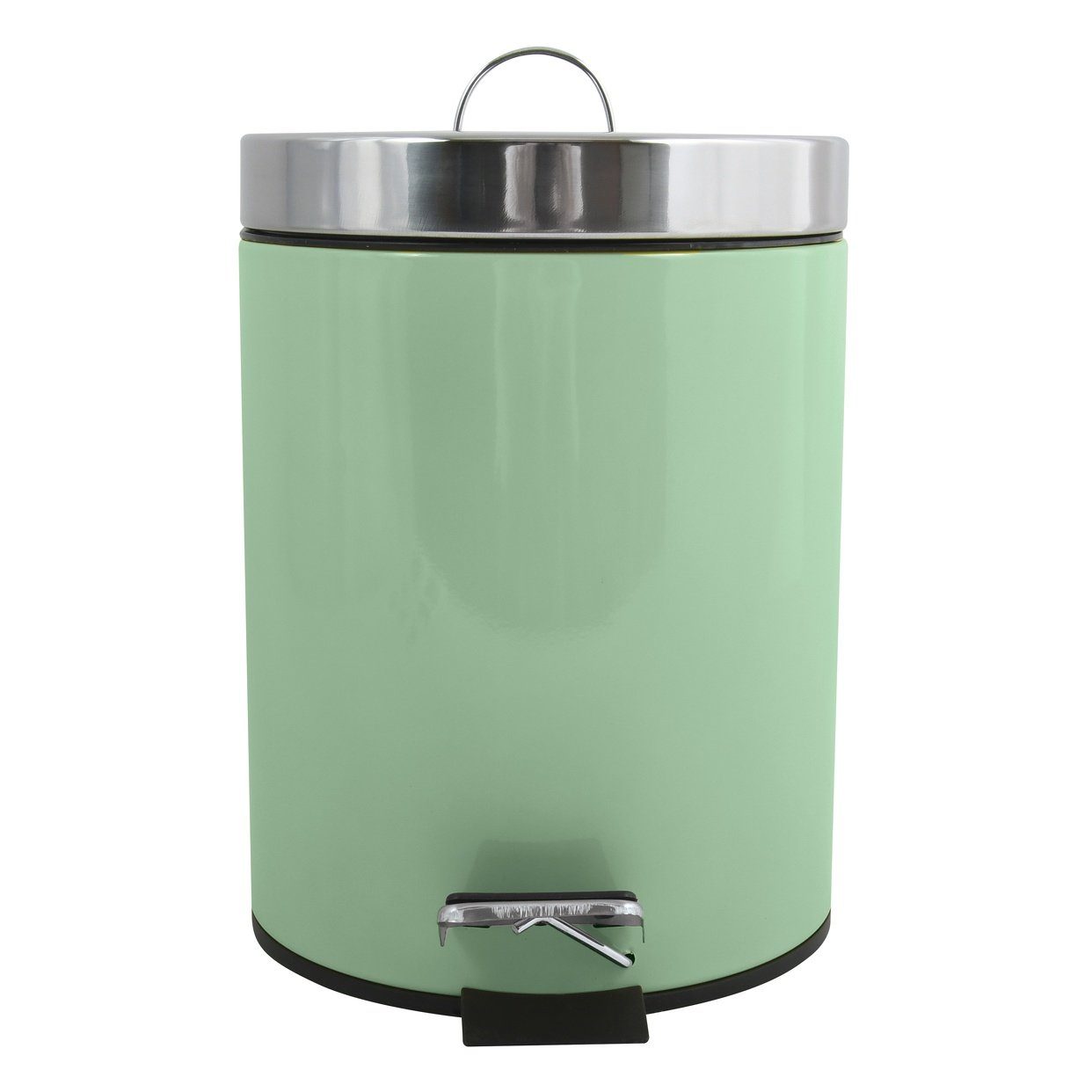 MSV Kosmetikeimer Treteimer uni, rostfreier Edelstahl, mit herausnehmbarem Inneneimer, 3L, neue Trendfarbe basil grün