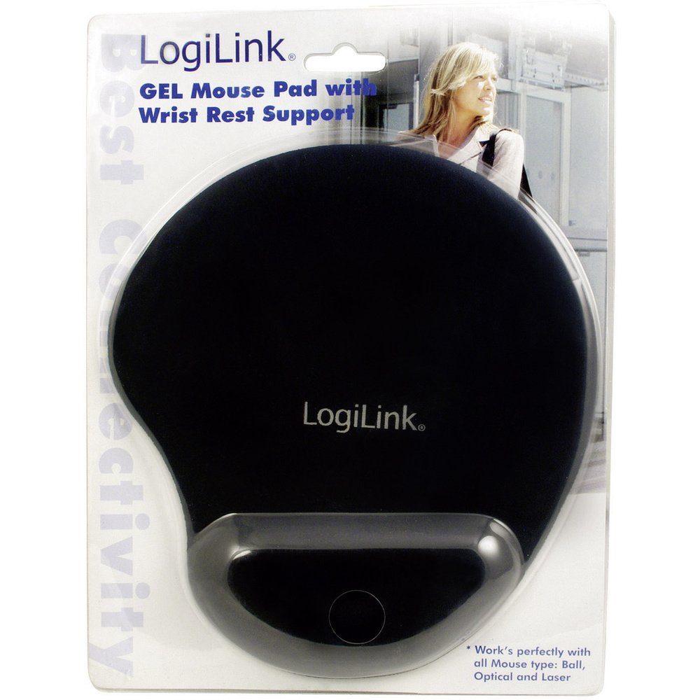 LogiLink Mauspad LogiLink ID0027 Mauspad mit Handballenauflage Ergonomisch Schwarz – Bild 2 von 2