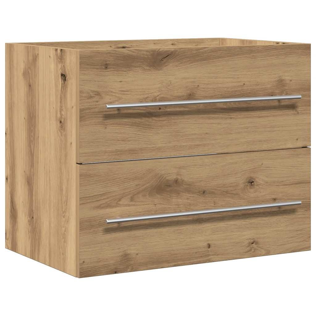 vidaXL Badezimmer-Set Waschbeckenunterschrank Artisan-Eiche 60x38,5x48 cm, günstig online kaufen