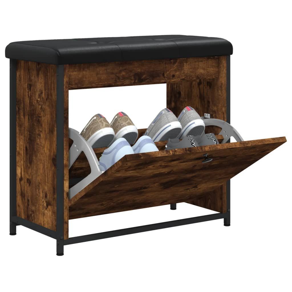 vidaXL Sitzbank Schuhbank mit Klappe Räuchereiche 62x32x56 cm