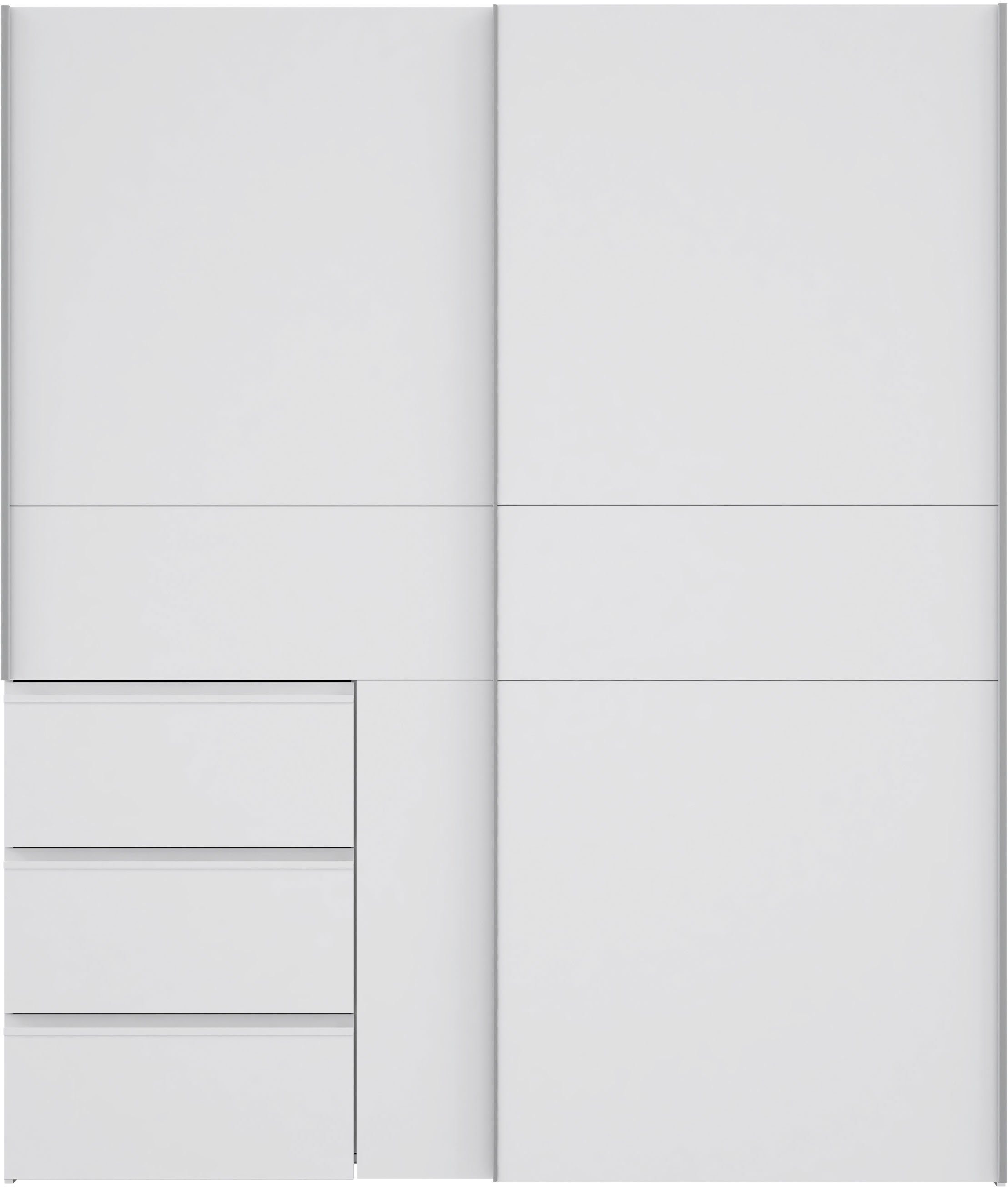 FORTE Schwebetürenschrank Winn, Schiebetürenschrank mit 3 Schubladen, Made in Europe (In 2 Größen erhältlich - B/H/T ca. 170x200,5x61cm und 200x200,5x61cm) vers – Bild 2 von 5
