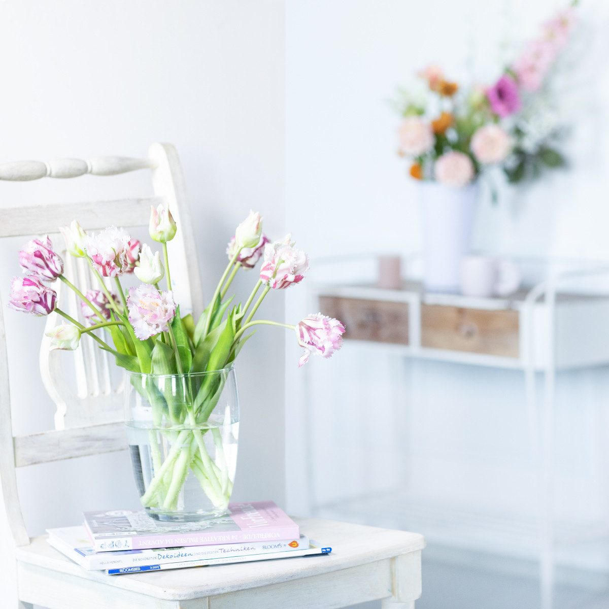 Kunstblume Tulpenstrauß 40cm Lila Papageientulpen künstlich 5 Blüten, Viana günstig online kaufen