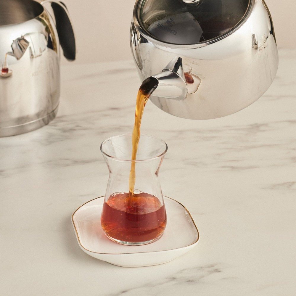 Karaca Teekanne Karaca Stelly Edelstahl Teekannen-Set XL – Inox