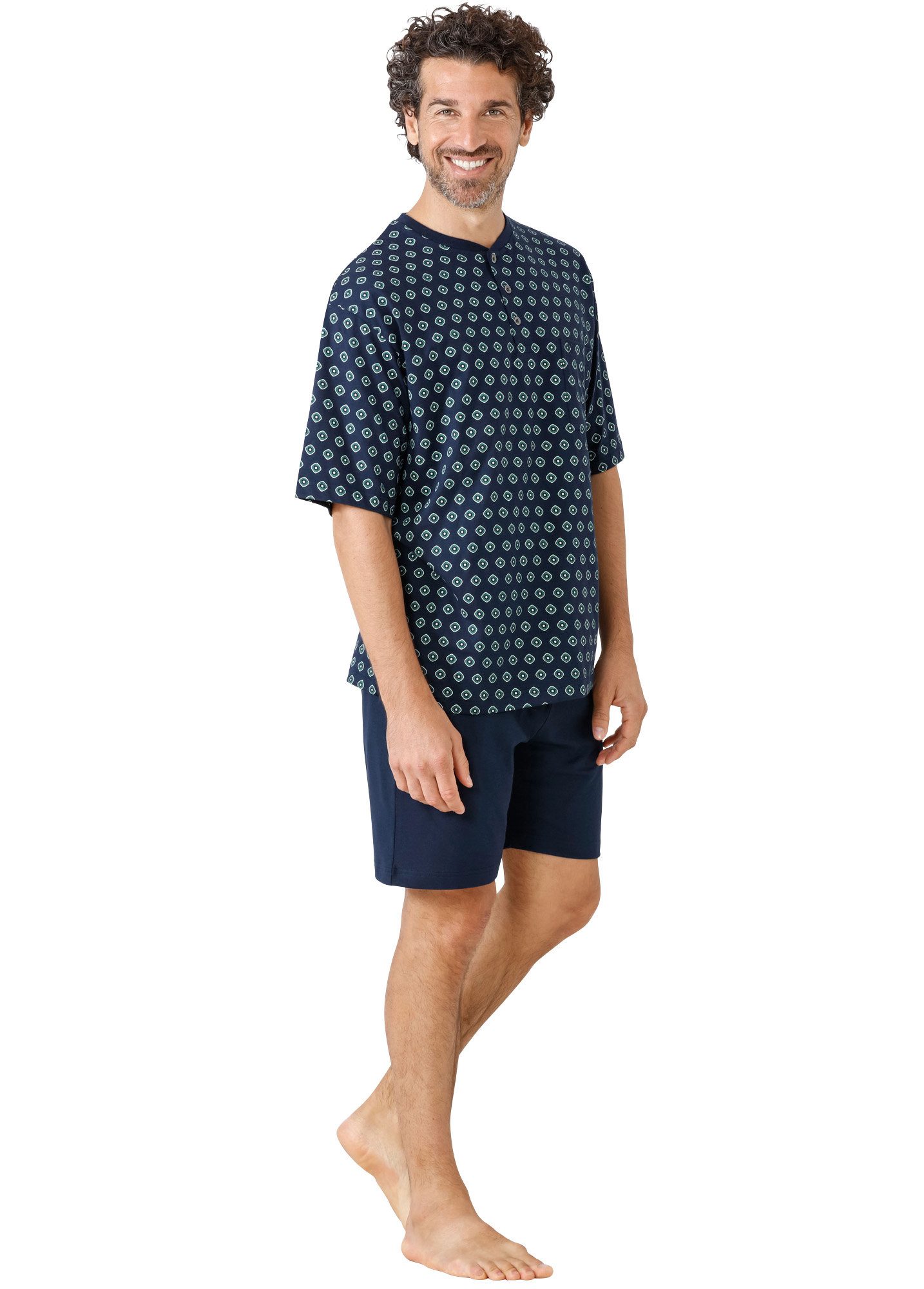 Hajo Pyjama Herren-Shorty Single-Jersey gemustert günstig online kaufen