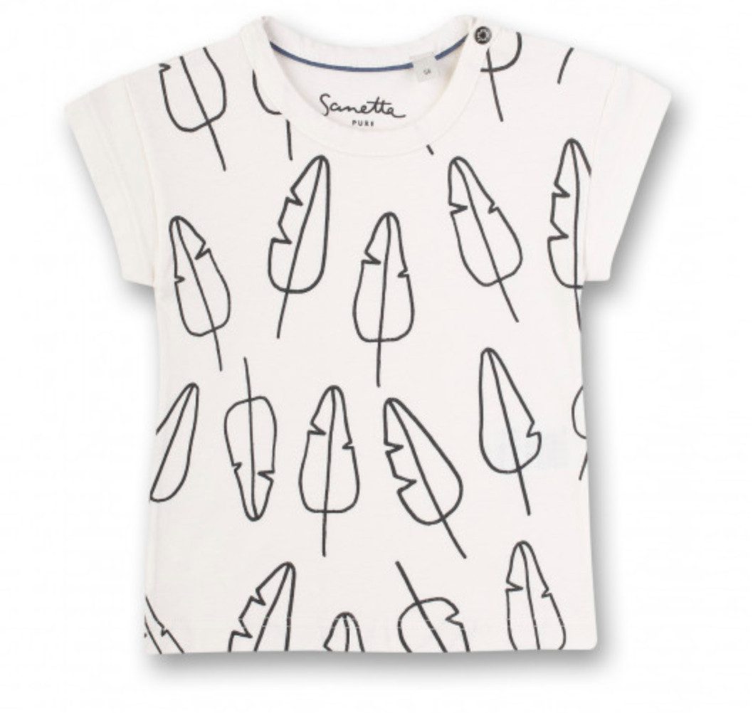 Sanetta PURE T-Shirt Baby T-Shirt aus Bio-Baumwolle mit grafischem Blattmuster