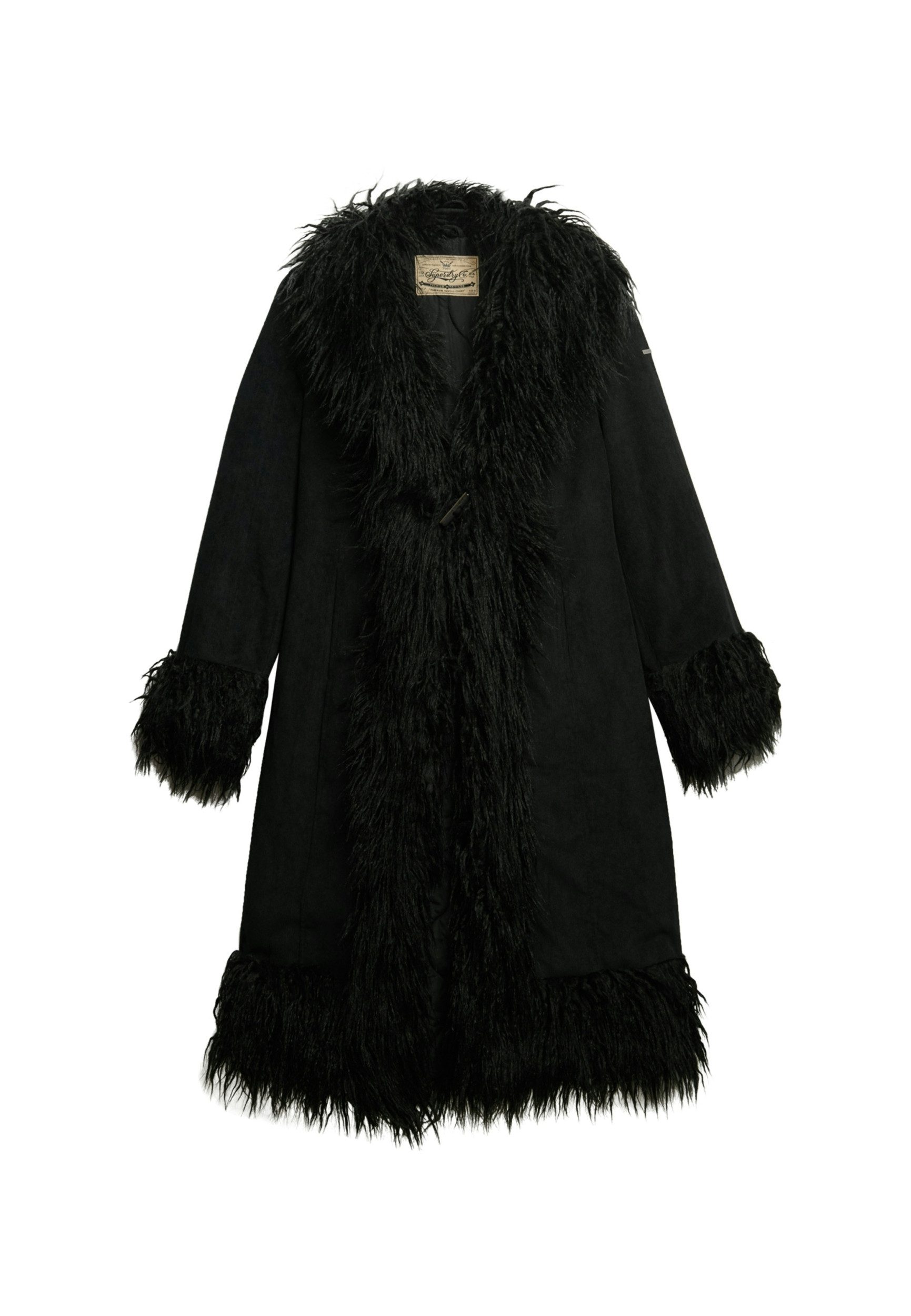 Superdry Kurzmantel LONG AFGHAN COAT Black – Bild 4 von 5