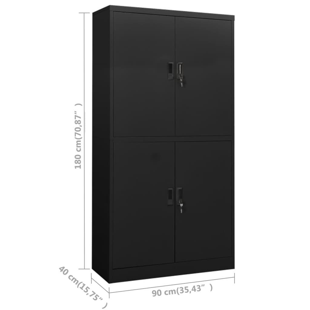 vidaXL Fächerschrank Büroschrank cm Anthrazit 90x40x180 (1-St) Stahl