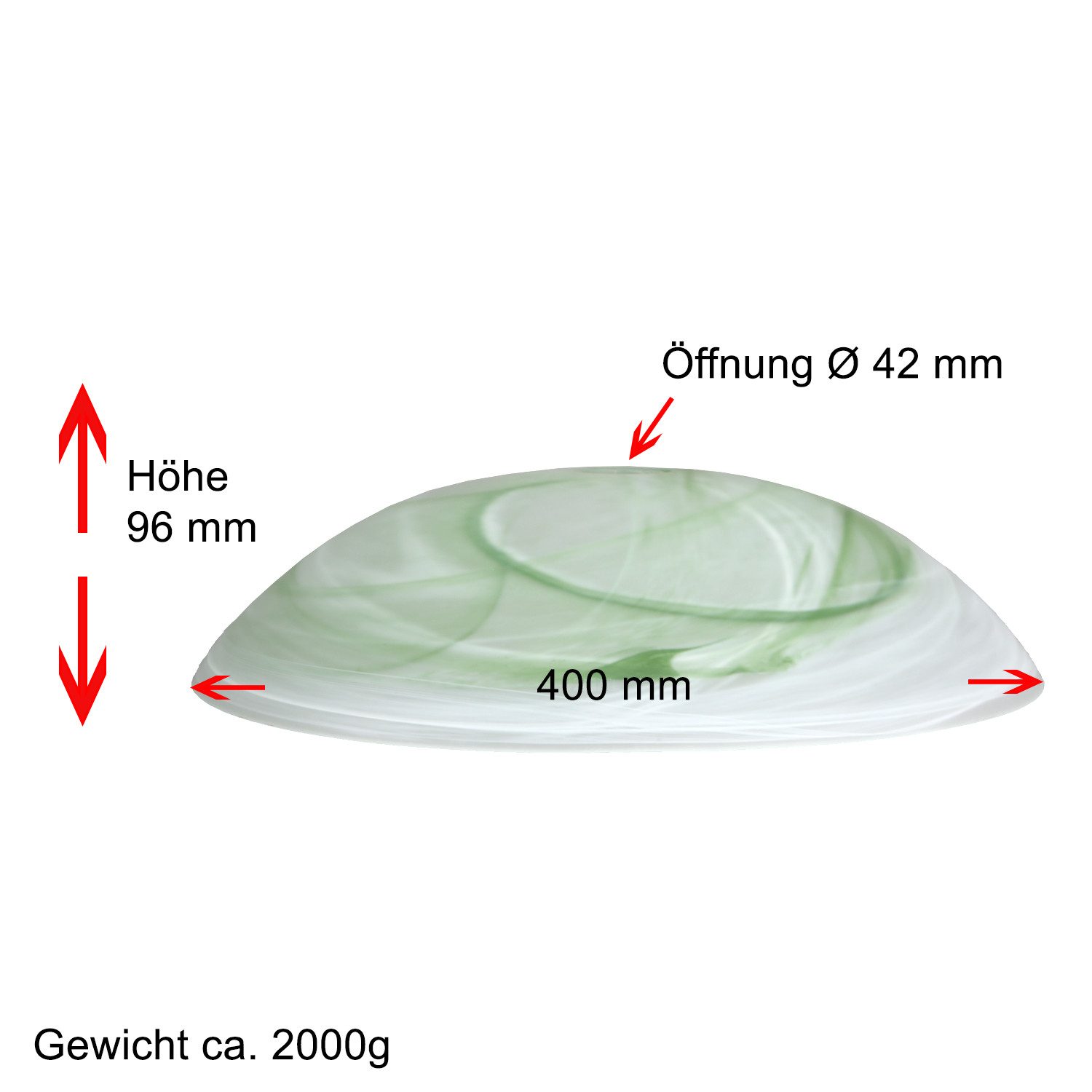 Home4Living Lampenschirm Lampenglas Ersatzglas Ø 40cm Leuchtenglas Alabaste günstig online kaufen