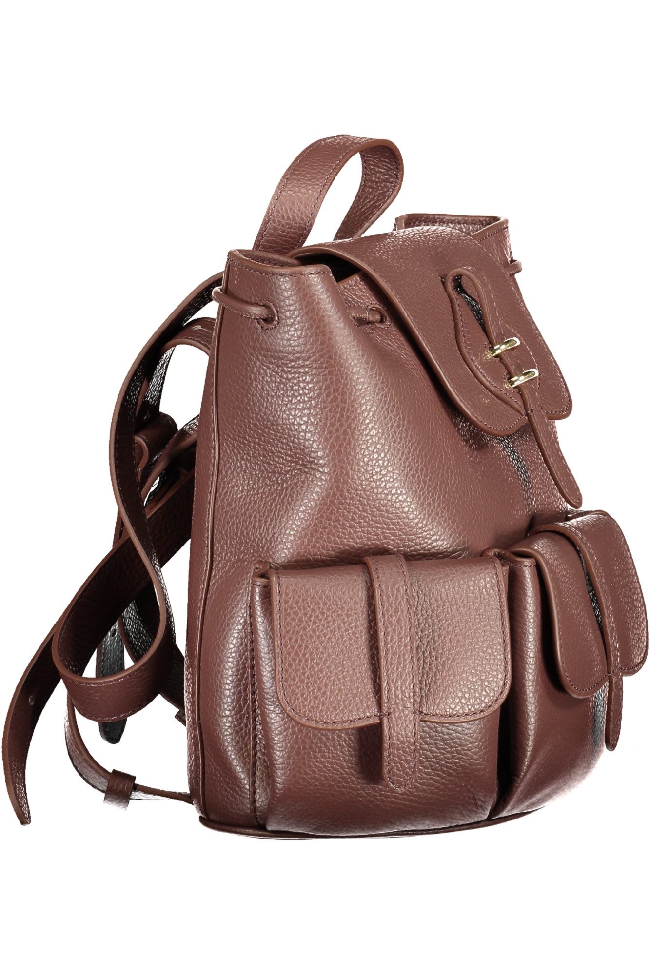COCCINELLE Rucksack, Eleganter Damenrucksack Braun mit Kontrasten und Magnetverschluss