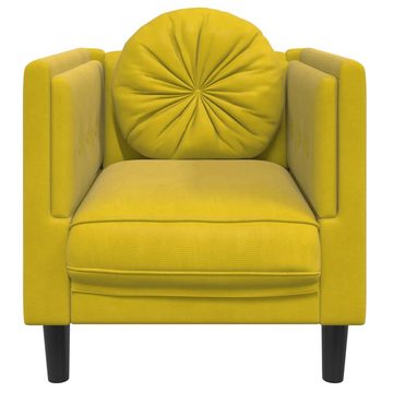 vidaXL Sofa Sessel mit Kissen Gelb Samt
