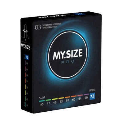 MY.SIZE XXL-Kondome PRO 72mm Packung mit, 3 St., Maßkondome, Kondome für besten Tragekomfort und Sicherheit, die neue Generation MY.SIZE Kondome