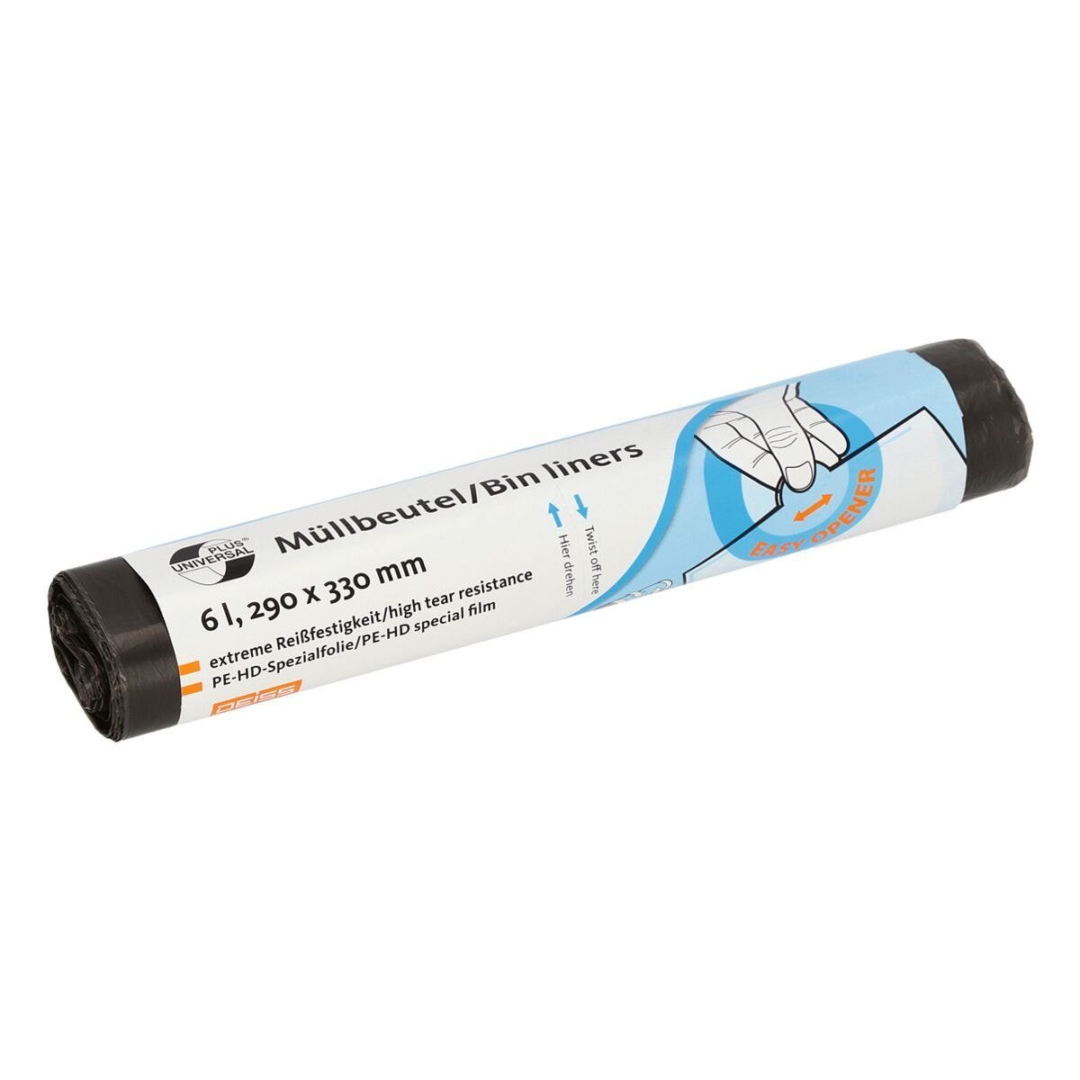 Deiss Мусорные урны UNIVERSAL PLUS®, extrem reißfest, 6 Liter, 50 Stück/Rolle, grau