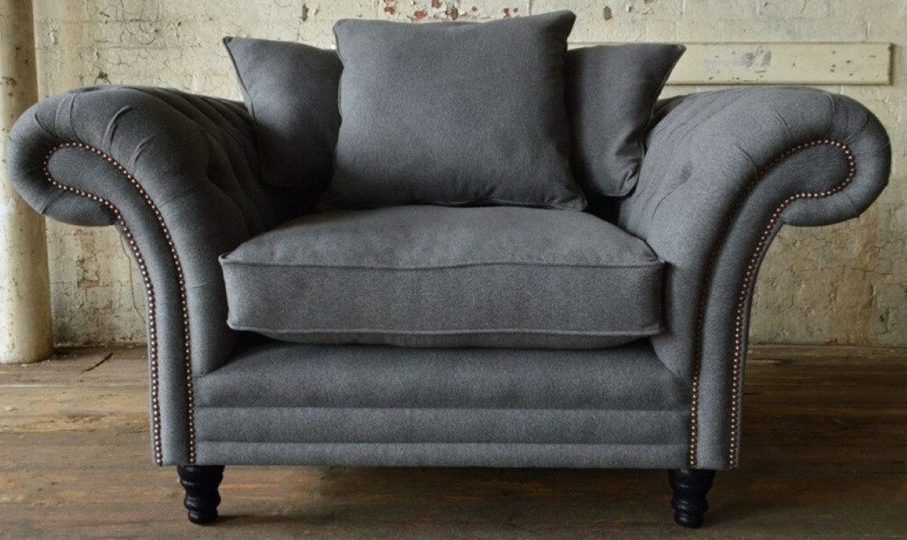 Xlmoebel Chesterfield-Sessel Luxuriöser Sessel mit edlem Textilbezug und Chesterfield-Steppung (1-St., Sessel), Hergestellt in Europa