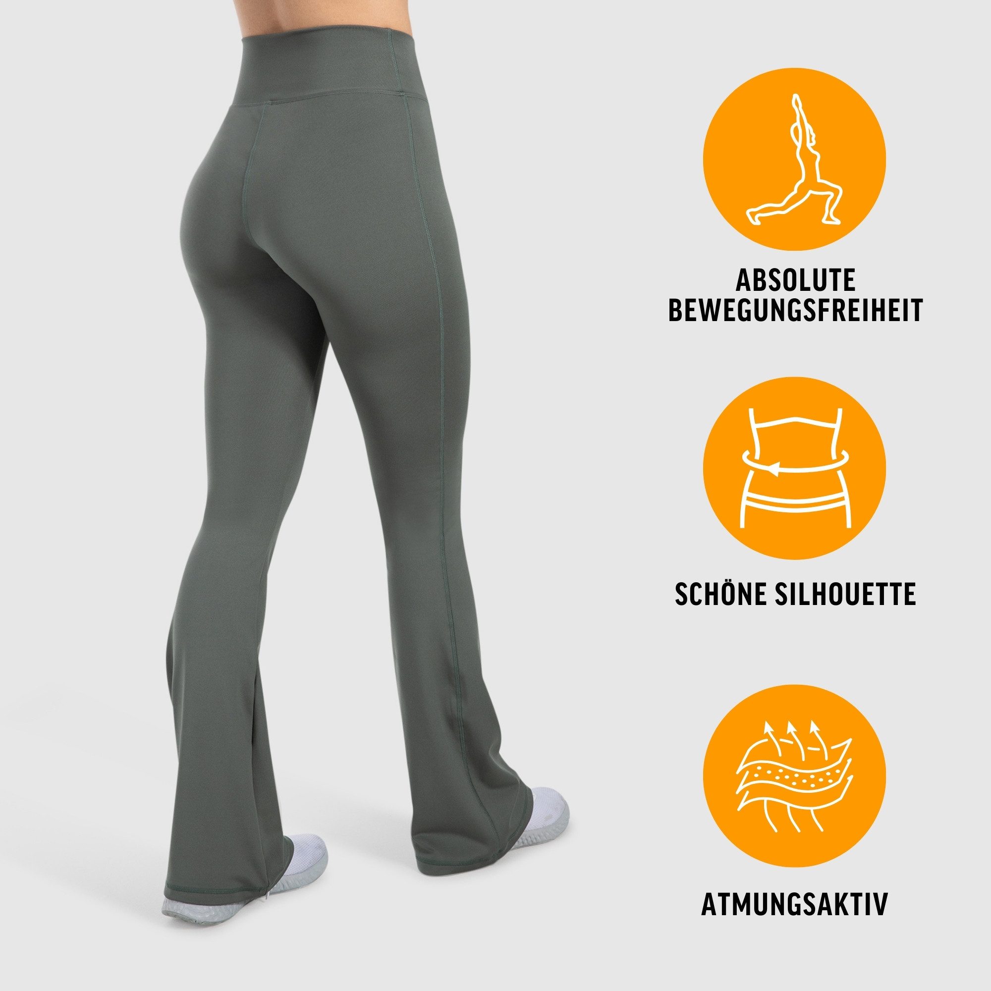 Smilodox Leggings SoftFeel Leonora, Bootcut Yogahose, atmungsaktiv & 4-Wege-Stretch High Waist Freizeithose, weiche Oberfläche, Yoga Pilates Stretching