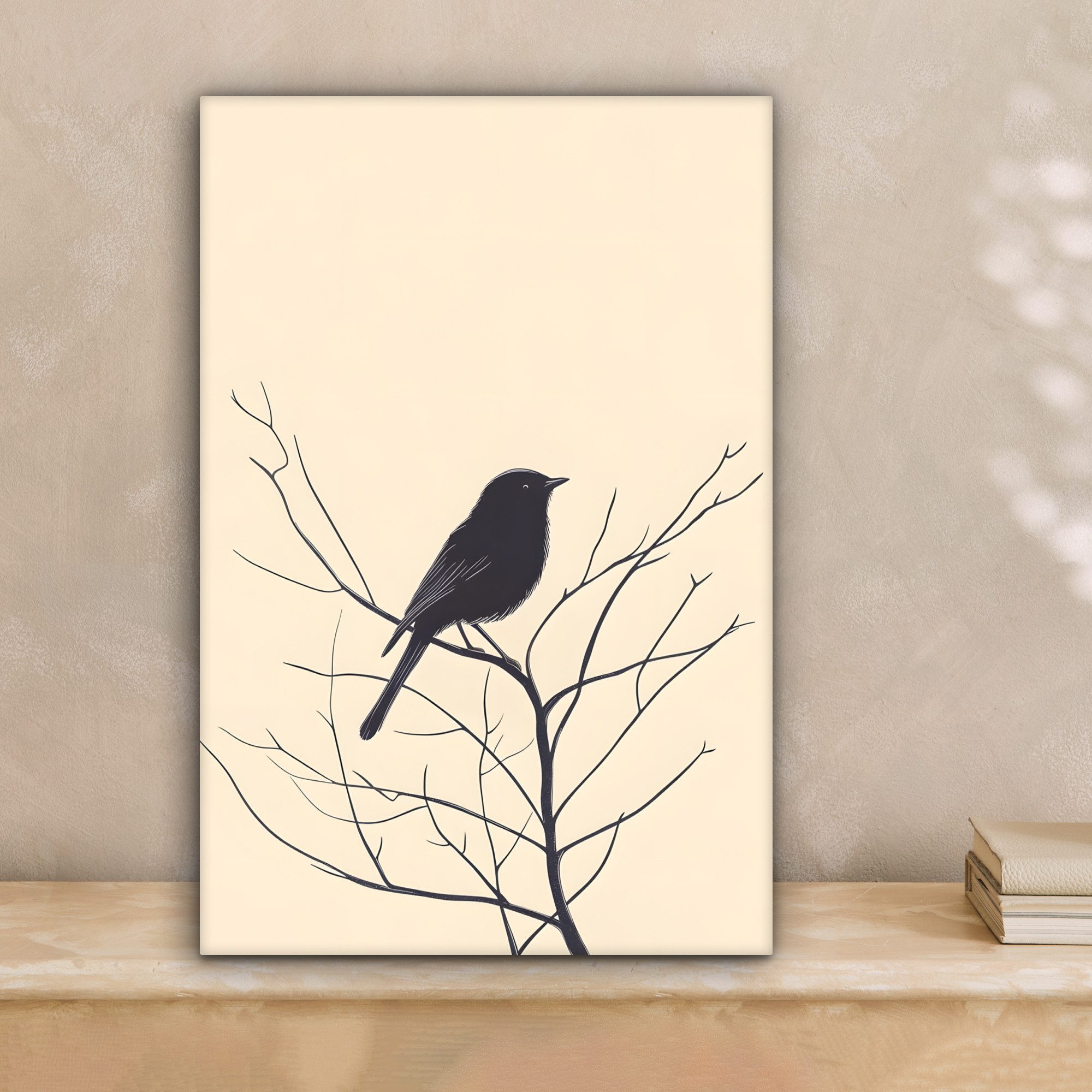OneMillionCanvasses® Leinwandbild Vogel - Schwarz - günstig online kaufen