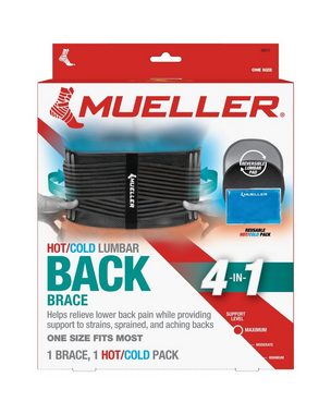 Mueller Sports Medicine Rückenbandage Cold-Hot Lumbar Back Brace, 4-in-1 Bandage, Universalgröße