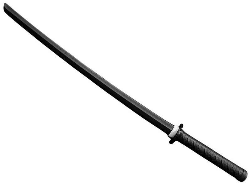 BAY-Sports Holzschwert Junior Bokken Katana TPR schwarz Trainingsschwert Kinder Aikido (82 cm, 1 Stück inkl. Tsuba), Attrappe Training Samuraischwert Schwert Samurai aus Kunststoff