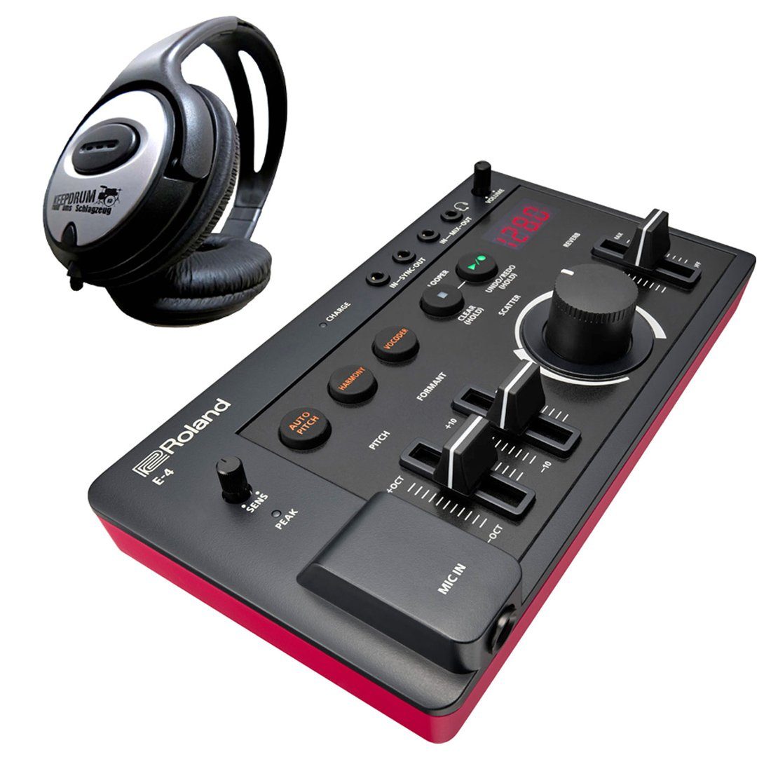 Roland Aira E-4 Vocal Effektgerät mit Kopfhörer Digitales Aufnahmegerät