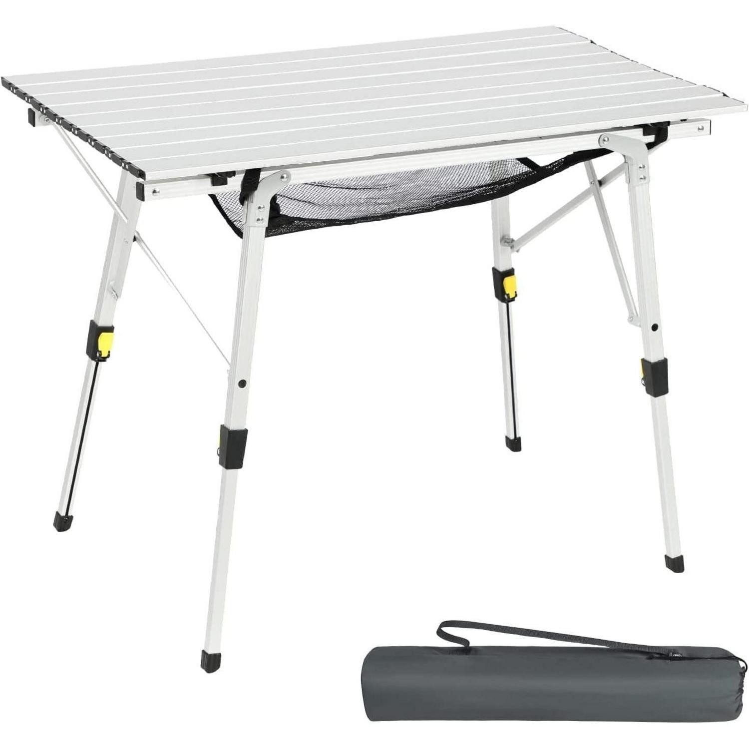 LuxusKollektion Campingtisch Campingtisch faltbar Klapptisch Aluminium 90x53cm 4 Silber 90x53cm (1-St)