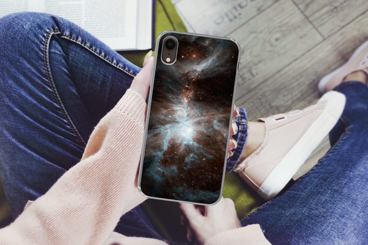 MuchoWow Handyhülle für Apple iPhone XR Galaxie - Planet - Sterne, Smartphone-Bumper, Print, Handy Schutzhülle Dünn