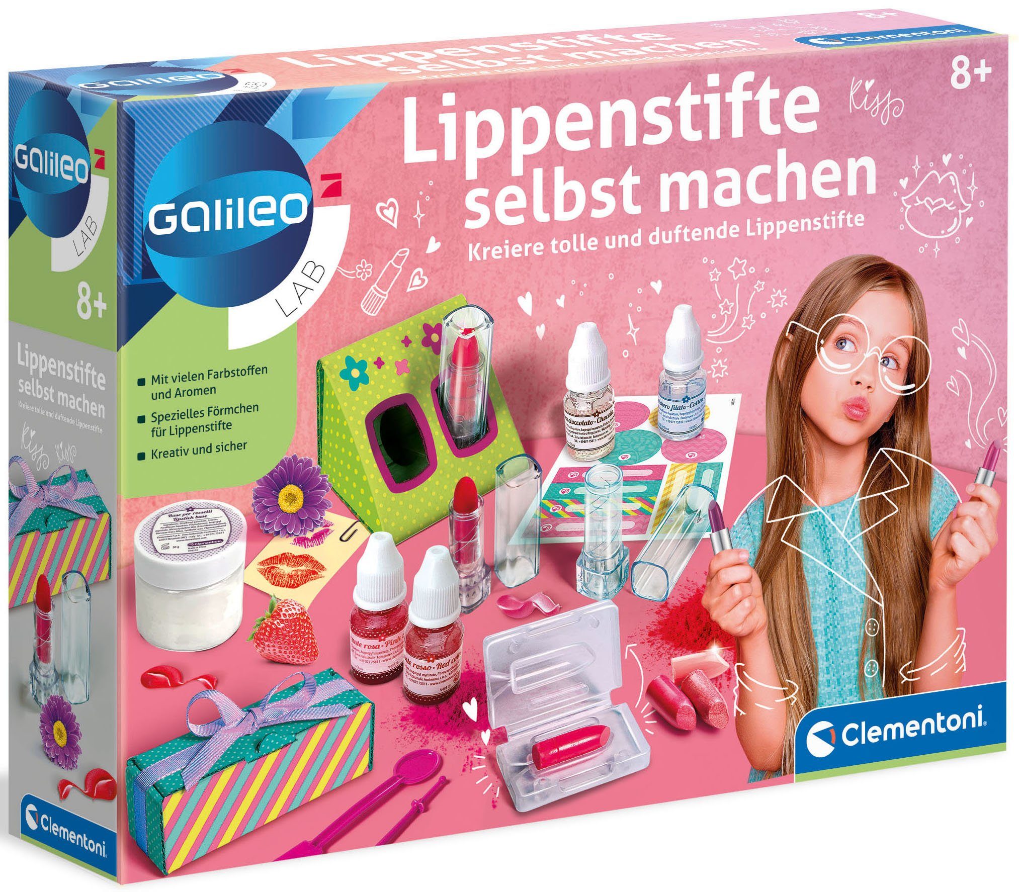 Clementoni® Experimentierkasten Galileo, Lippenstifte selbst machen, Made in Europe