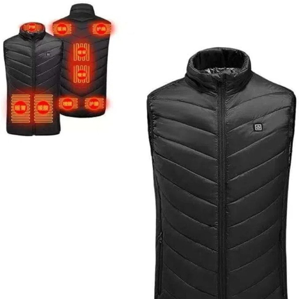 cocosity Funktionsweste Beheizte Westen für Damen und Herren, 9-Zonen-Winter-Beheizte Westen Leichte, waschbare Heizjacke mit 3 Modi, Schwarz