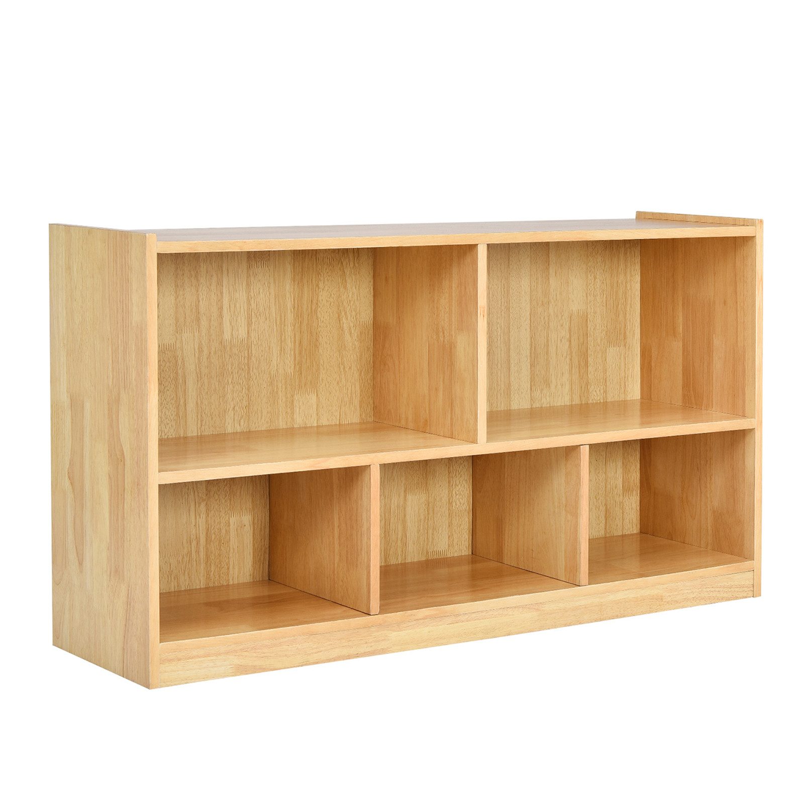 COSTWAY Bücherregal, Spielzeugschrank, 2 große Fächer & 3 kleine Fächer günstig online kaufen