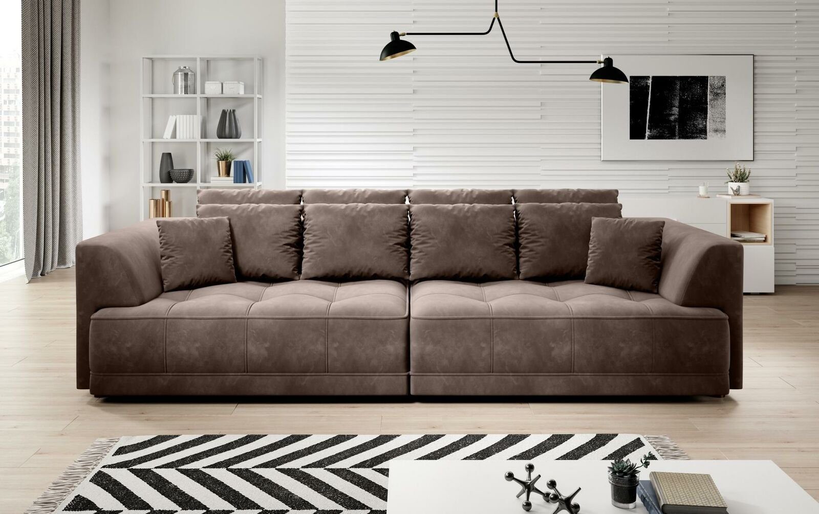 JVmoebel Sofa, Schlafsofa 4er Sitz Sofas Zimmer Möbel Big xxl Couch Polster Design