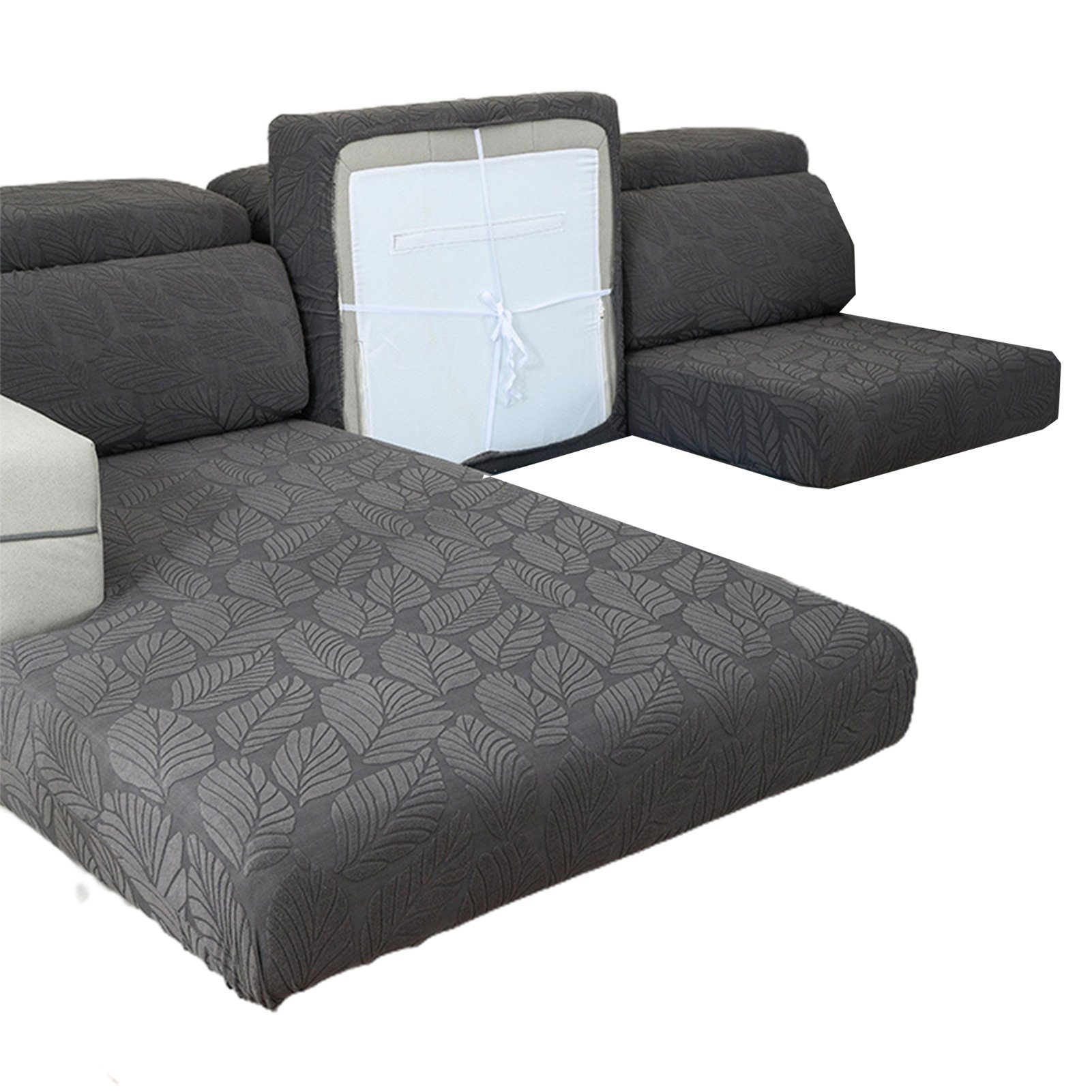 Sofahusse Verschleißfester, Universeller Sofabezug, Bequem, Atmungsaktiv, Blusmart black gray single