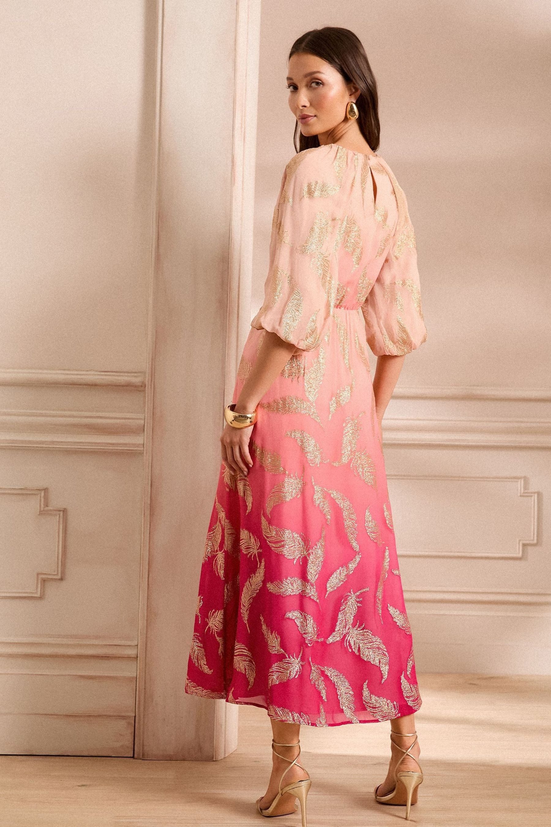 Love & Roses Midikleid Love & Roses Metallic-Midikleid, Regular (1-tlg)