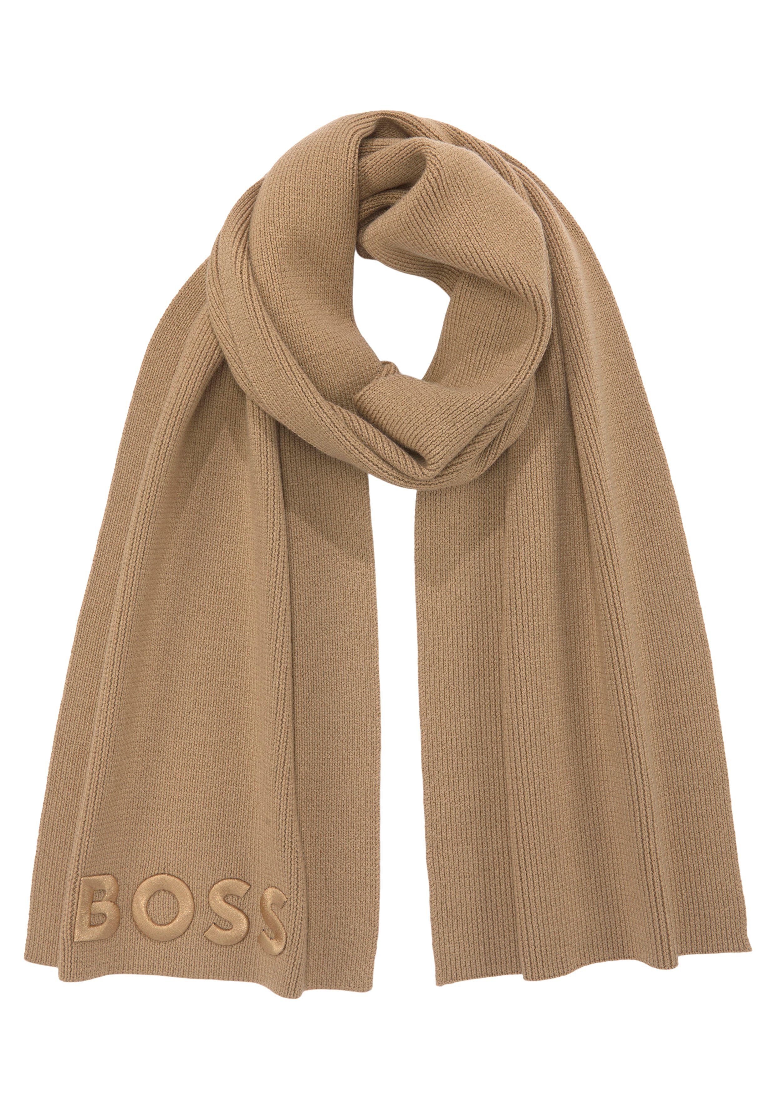 BOSS Schal Lara_scarf, mit tonaler BOSS Logo-Stickerei