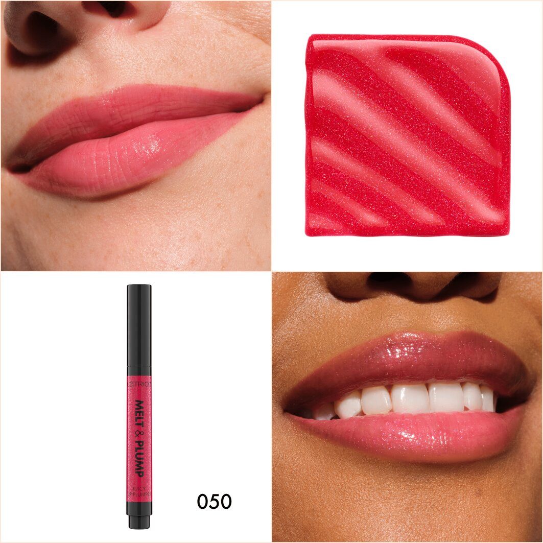 Catrice Lippenbalsam Melt & Plump Juicy Lip Plumper, 3-tlg., Sorgt für Glanz und Volumen, weiche Textur, kühlend durch Menthol.