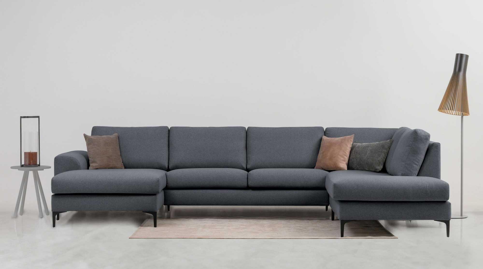 OTTO home Wohnlandschaft Henry, U-Form, Breite 363 cm, mit Metallbeinen, Wellenunterfederung, wasserabweisender Stoff