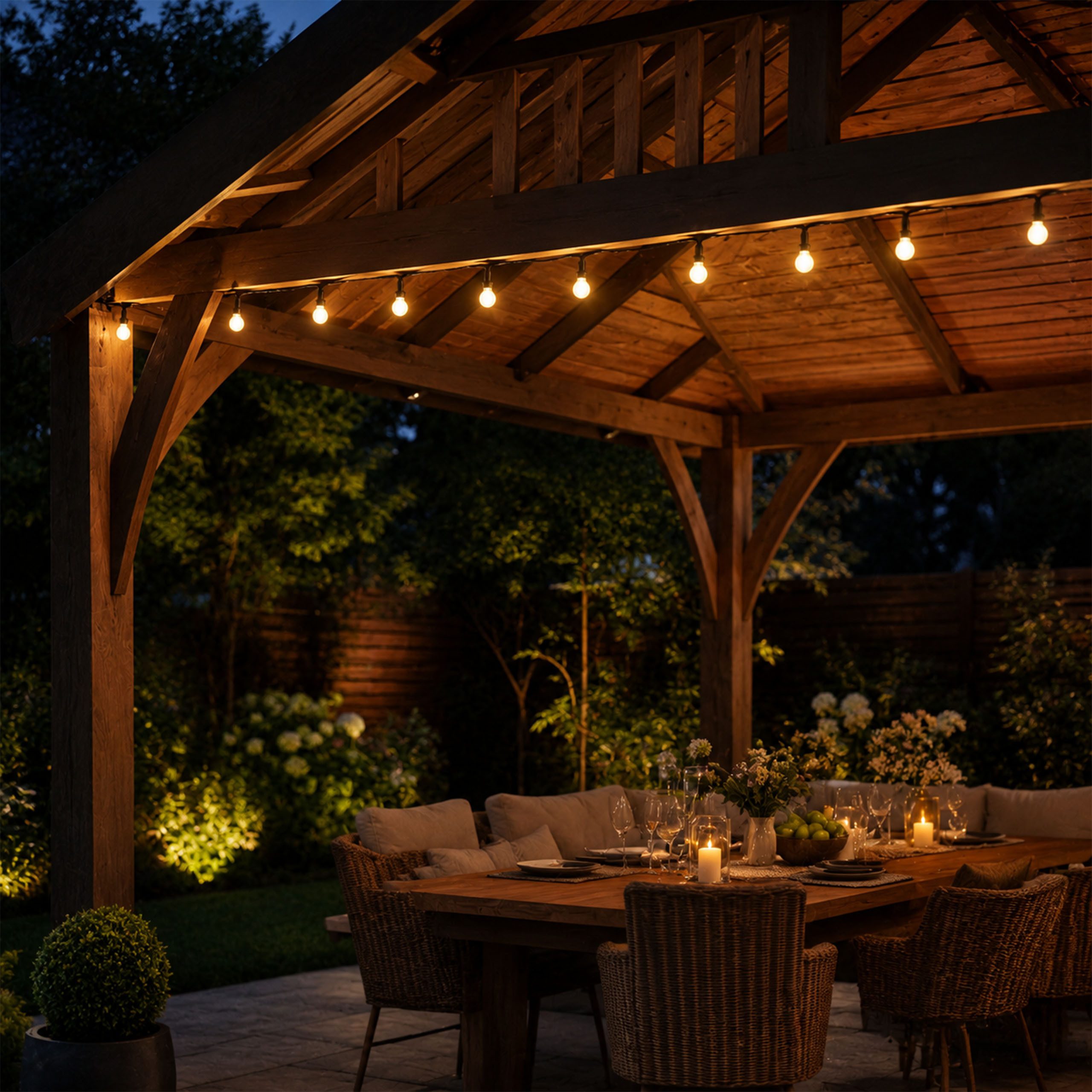 OTTO home LED-Lichterkette Outdoor/Indoor, Kugel Avvina, bunt, 3/6/12/18 u. 24 m Länge, 11 Modi, warmweiß pastellfarbig, Timer, Lichteffekte, Garten, Terrasse, Party