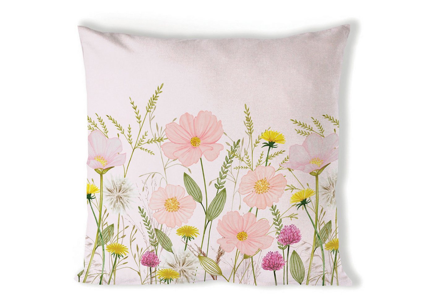 Ambiente® Dekokissen Pastel flowers, Dekokissen Kissenbezüge ohne Füllung Baumwolle 40x40 cm