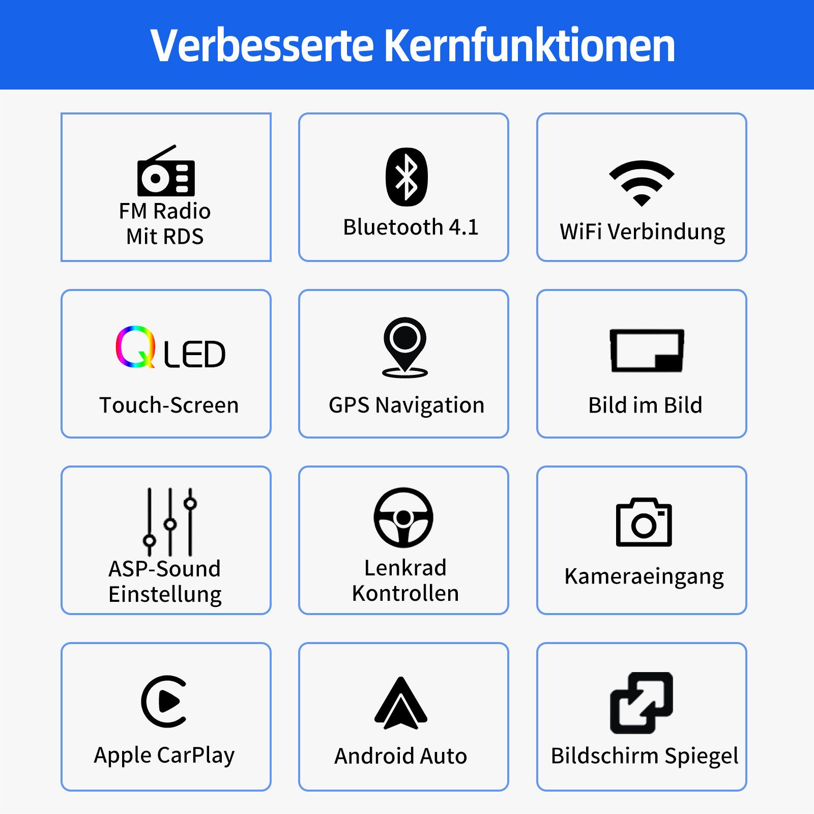 ESSGOO Carplay 4+64G Android15 Autoradio GPS BT Für Jeep Grand Cherokee WH/WK Autoradio (RDS, 4+64GB(optional), Type-C, Digitalradio (DAB), USB, FM, Apple Carplay Android Auto GPS Navi WIFI BT EQ USB- und Type-C)