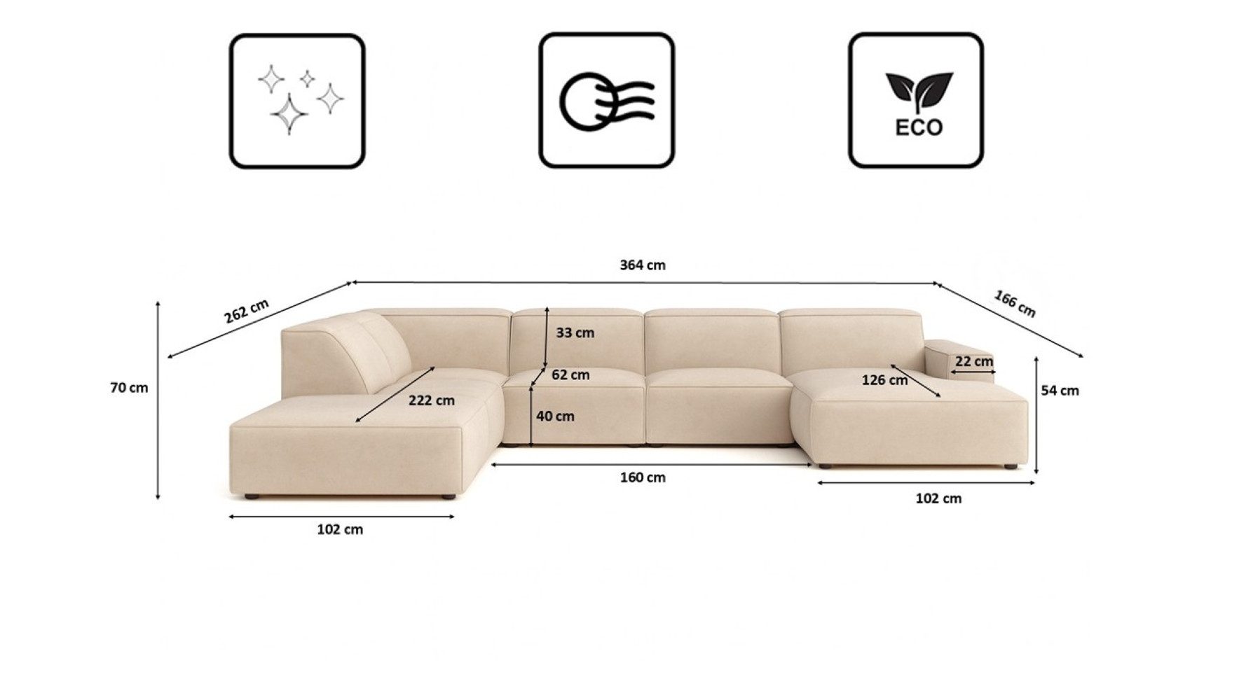 Kaiser Möbel Ecksofa Ecksofa Cursal V – großes modulares Design für Stil und Komfort, Einzelsofa – Bild 3 von 5