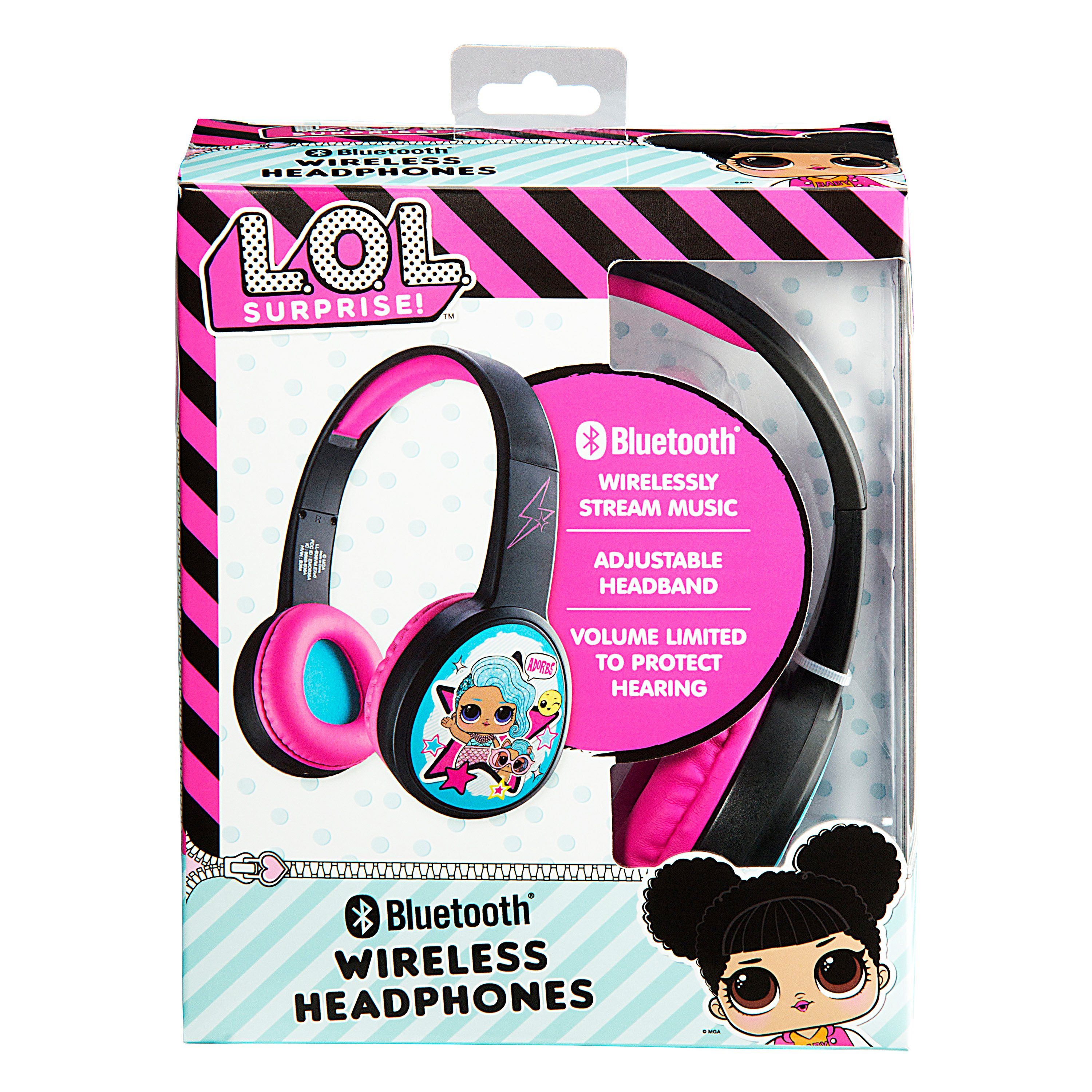 eKids LOL (Lautstärkebegrenzung, kabellose Surprise! Bluetooth-Kopfhörer gepolsterter Kinderkopfhörer Kopfbügel) größenverstellbarer
