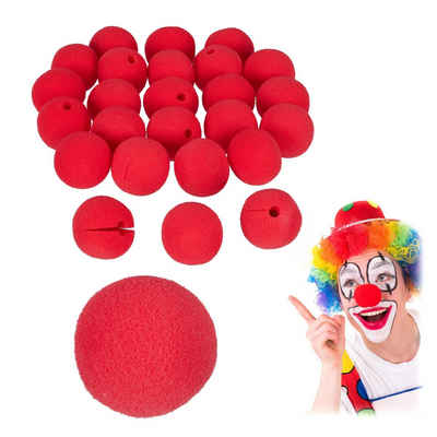 relaxdays Clown-Kostüm Clownsnasen rot 25er Set