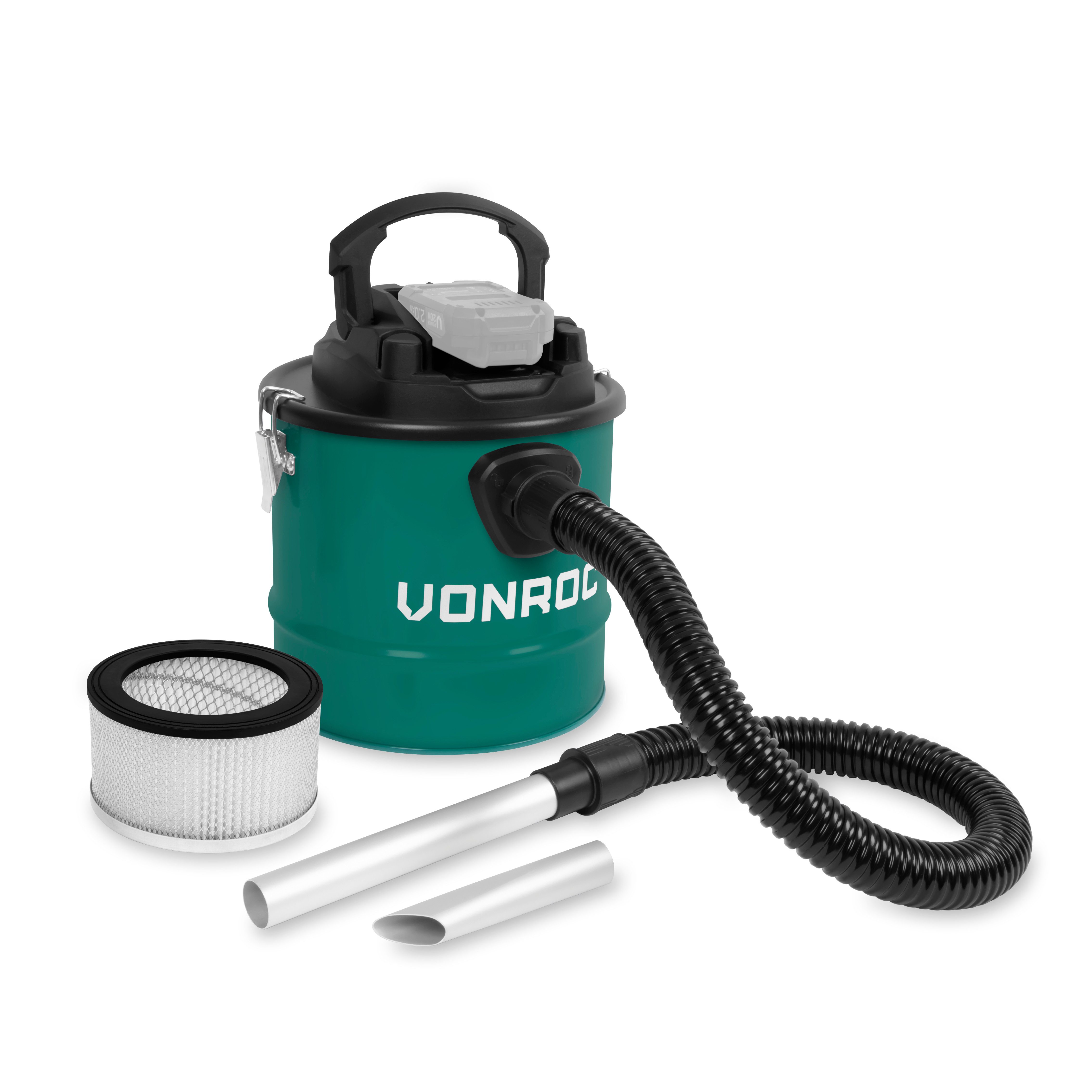 VONROC Aschesauger - VPower 20V Akku-Sauger, 12L Tank - HEPA Filter, beutellos, Exkl. Akku und Schnellladegerät