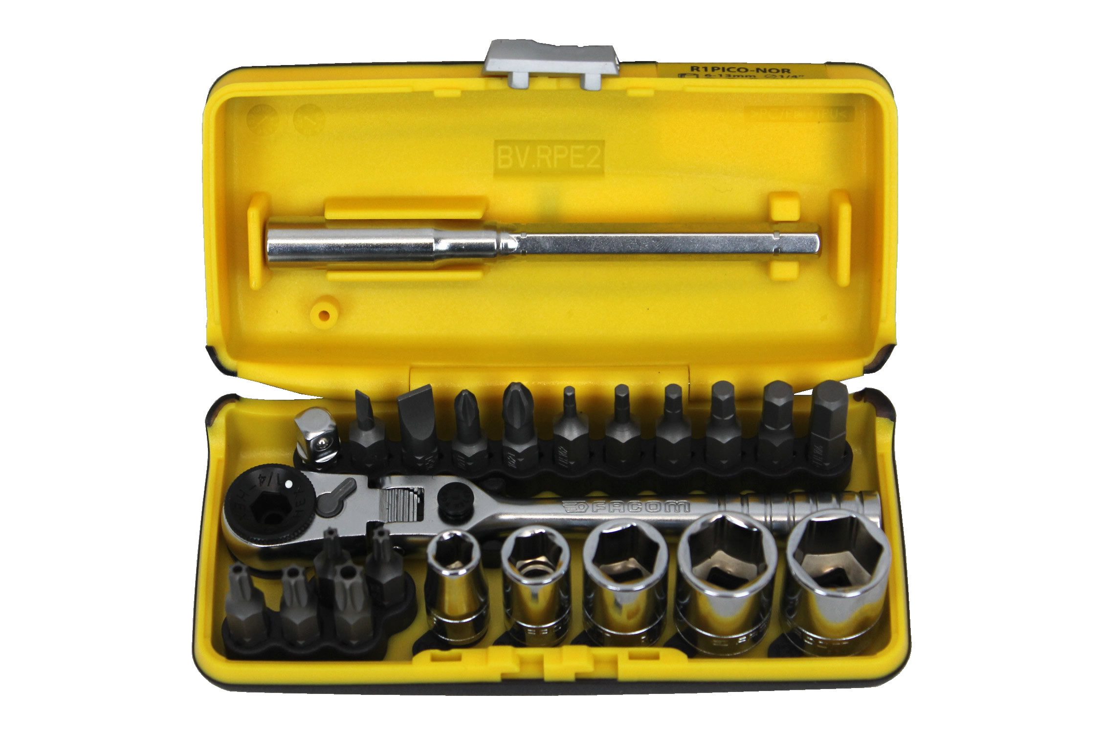 Facom Bit- und Steckschlüsselset R1Pico-NOR Bit- und Steckschlüsselsatz compact, cycling edtion