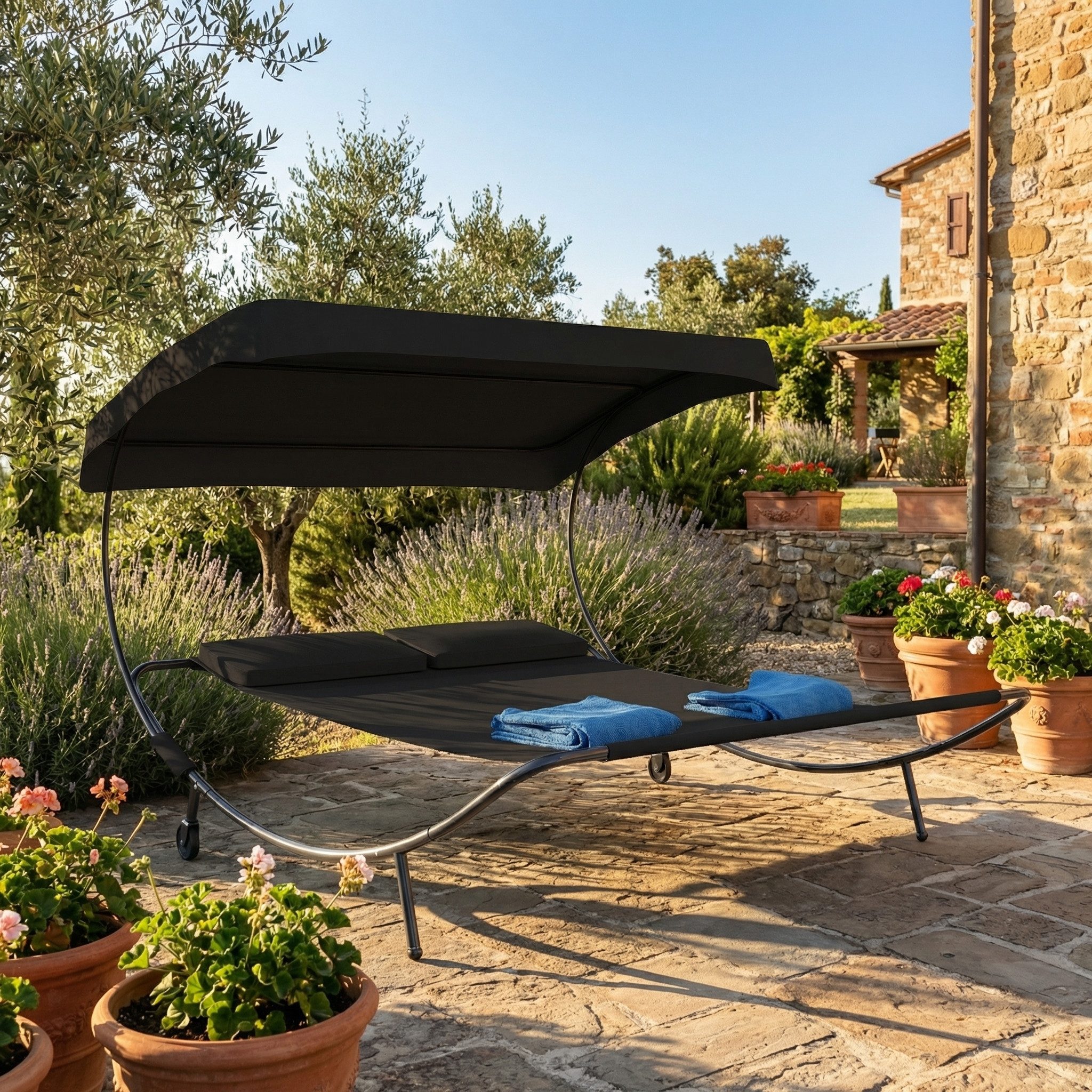 VCM Gartenliege Sonnenliege Zwei Personen Bindox H. 137 x B. 180 x, 1