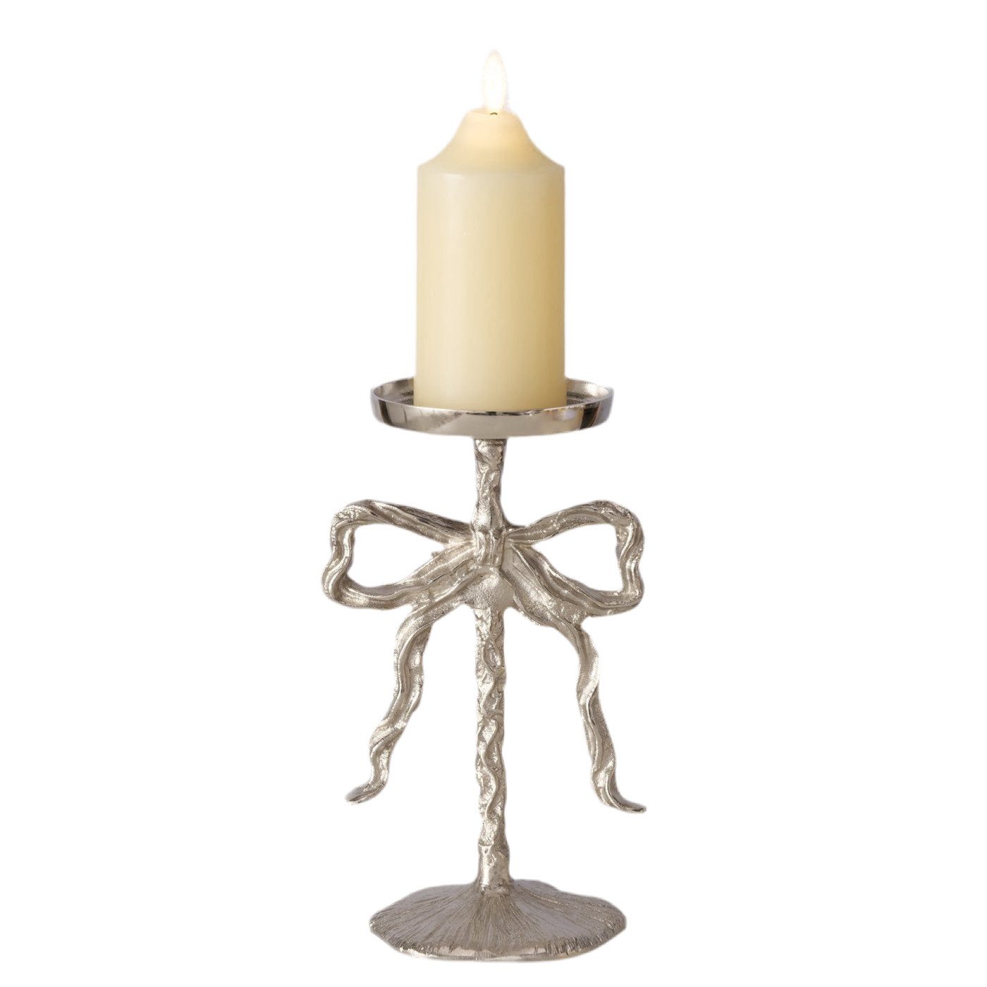 MF Kerzenleuchter Bow Elegance Kerzenleuchter Schleifenform Silber 26cm Alu günstig online kaufen