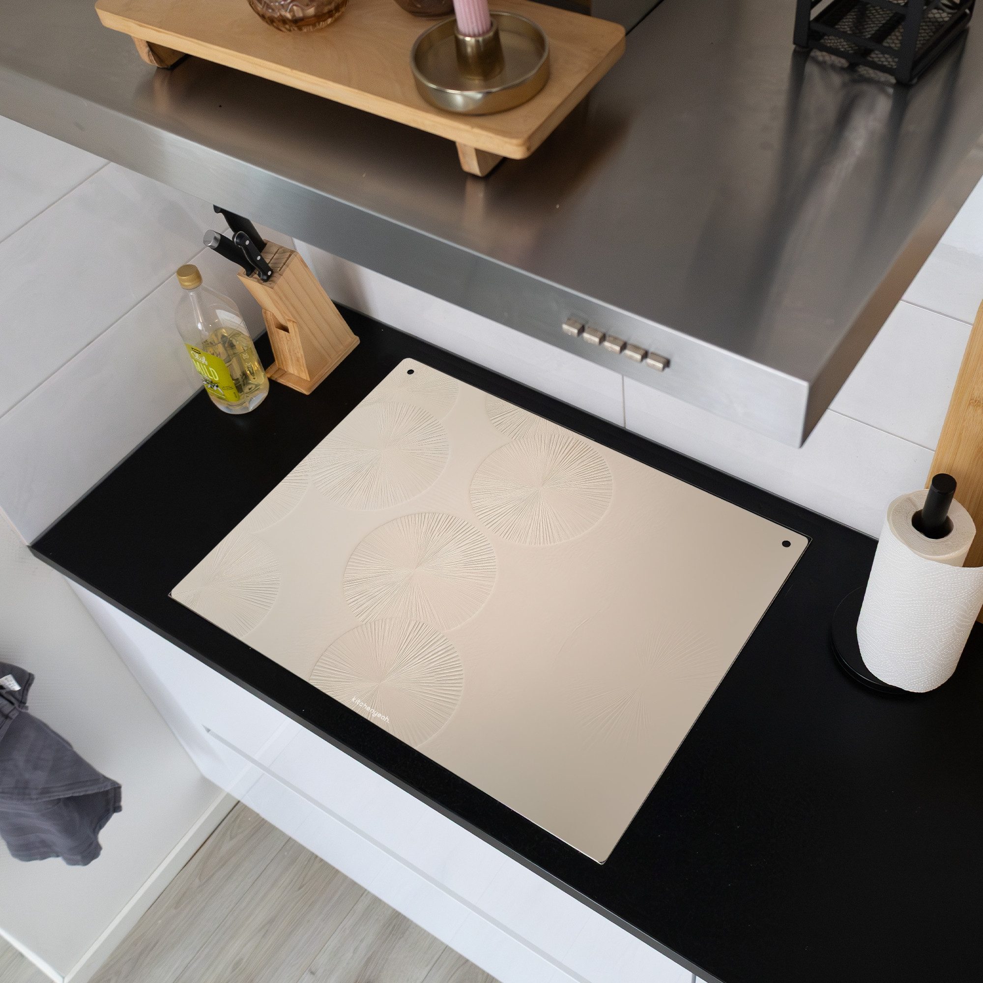 KitchenYeah Küchenrückwand Japandi - Beige - Modern, (1-tlg), Cerankochfeld günstig online kaufen